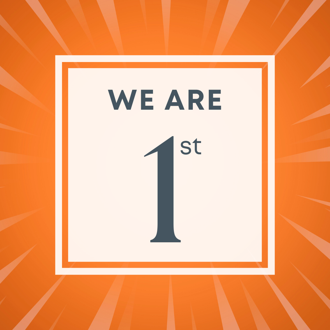 Orange coloured photo design with number "one".